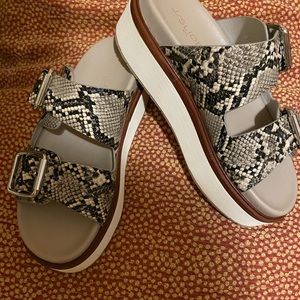 Women’s cute platform snake skin sandals